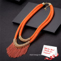 Ethnic Orange Tassel Evening Dress Accessories Jewelry Necklace Gifts